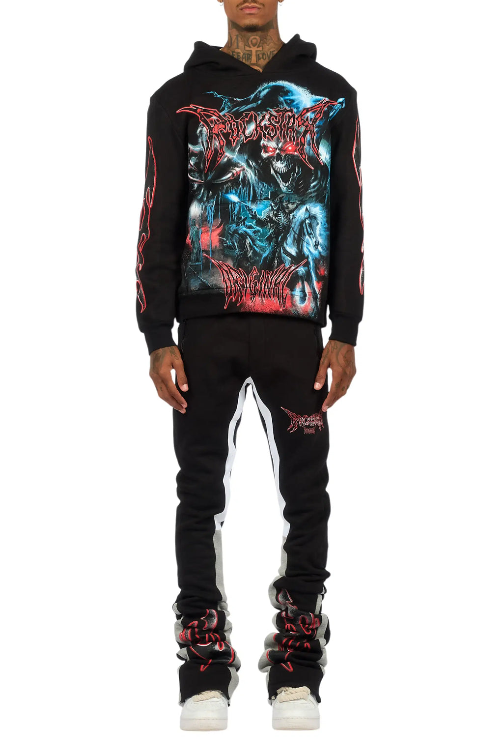 Rix Black/Multi Hoodie/Super Stacked Track Set