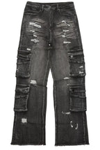 Keylor Washed Black Baggy Fit Jean