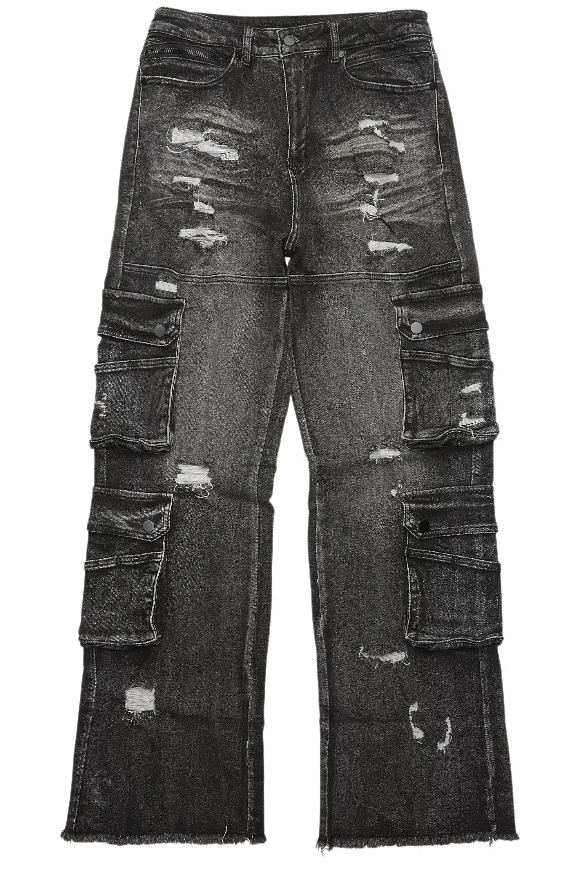 Keylor Washed Black Baggy Fit Jean