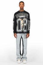 Fields Black/Grey Double Layer T-Shirt/Baggy Pant Set
