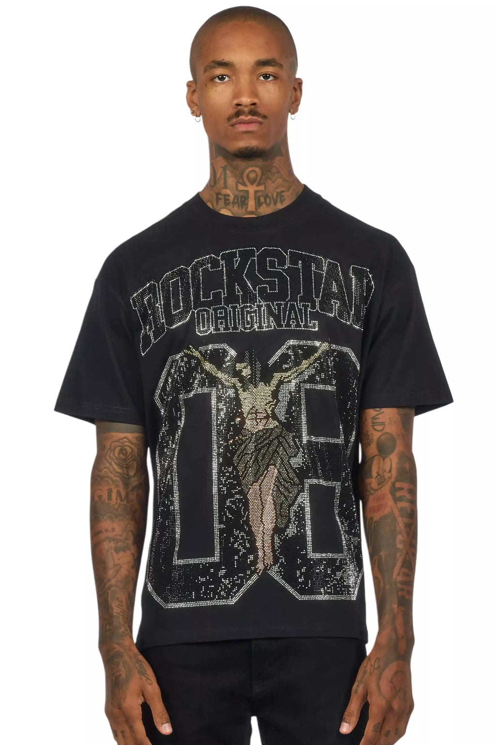 Field 2.0 Black/Grey Graphic Rhinestone T-Shirt