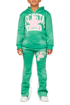 Boys States Green Stacked Hoodie Track Set