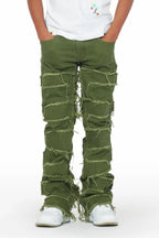 Boys Shake Green Stacked Flare Jean