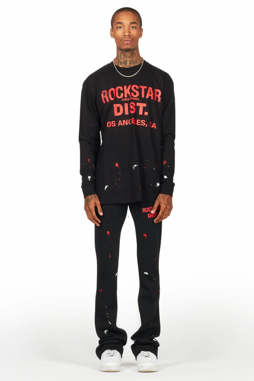 Scottie Black/Red Long Sleeve T-Shirt/Baggy Pant Set