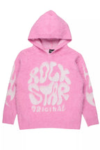 Akeya Pink Graphic Knit Hoodie