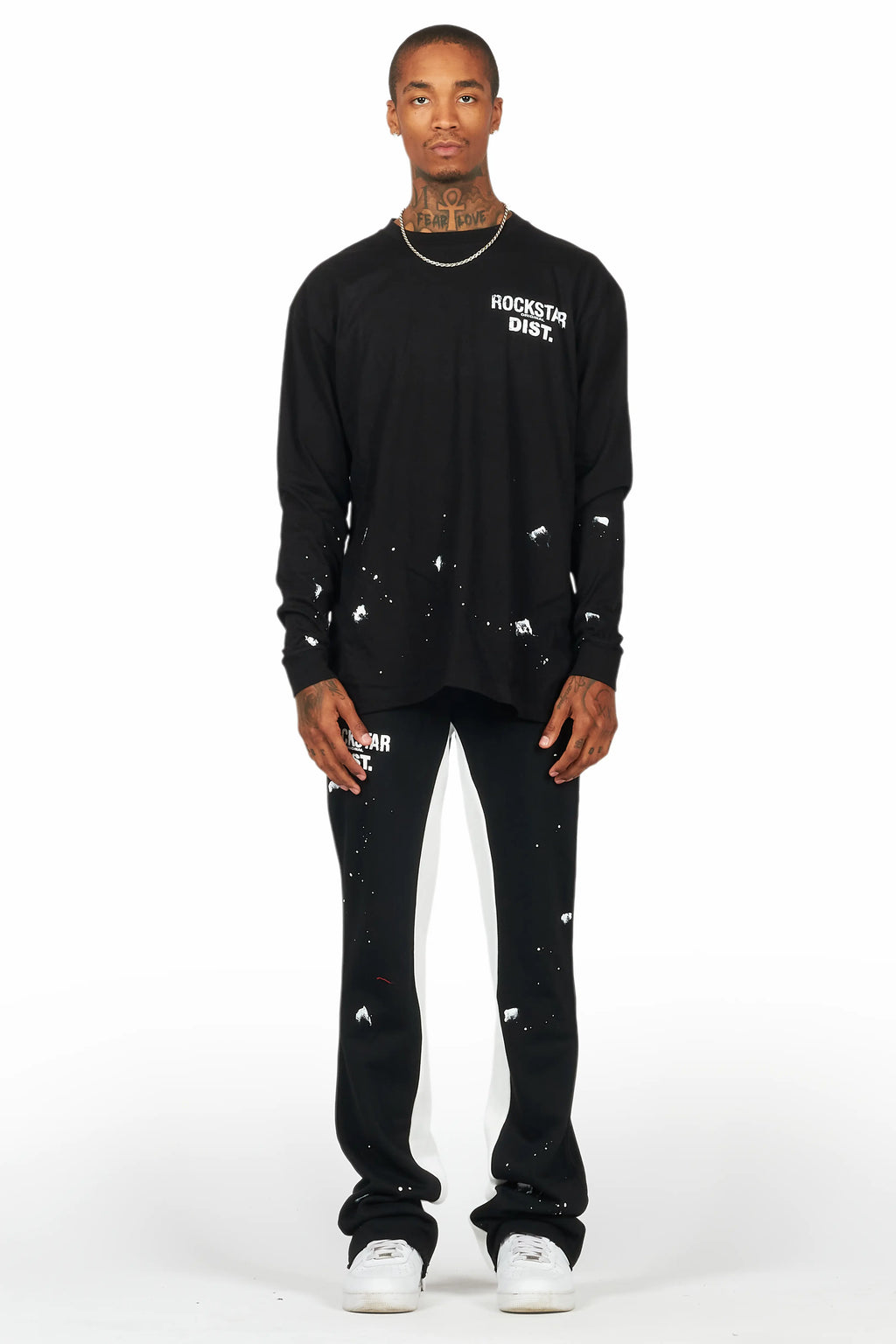 Raffer Black Long Sleeve T-Shirt/Baggy Pant Set