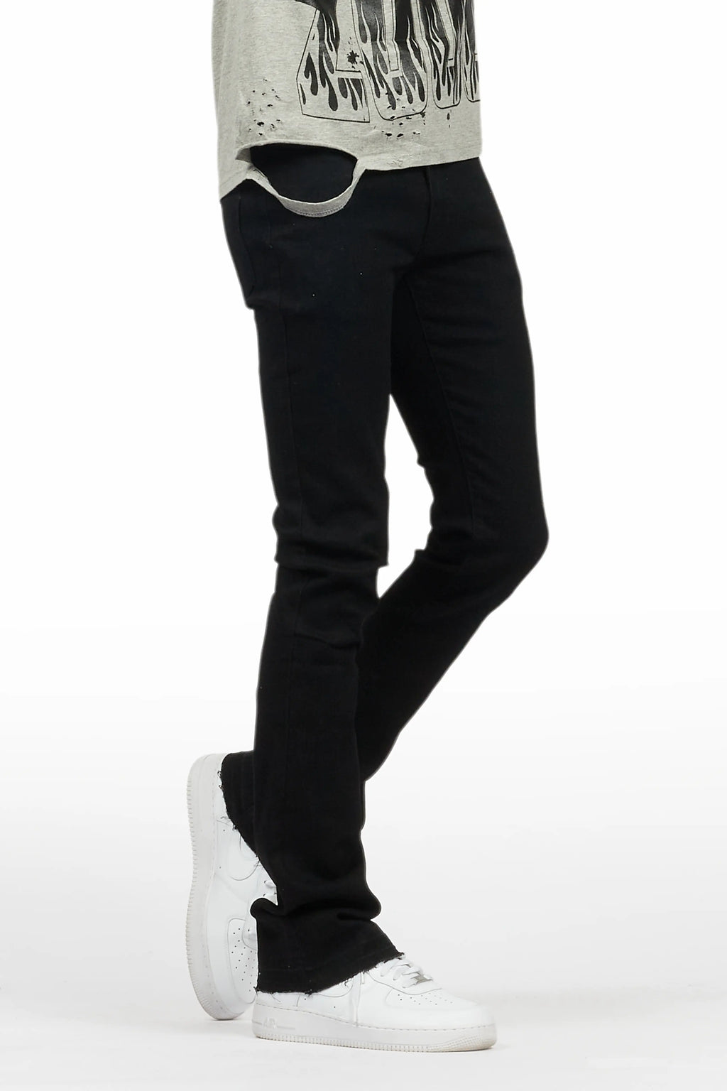 Dag Black Stacked Flare Jean