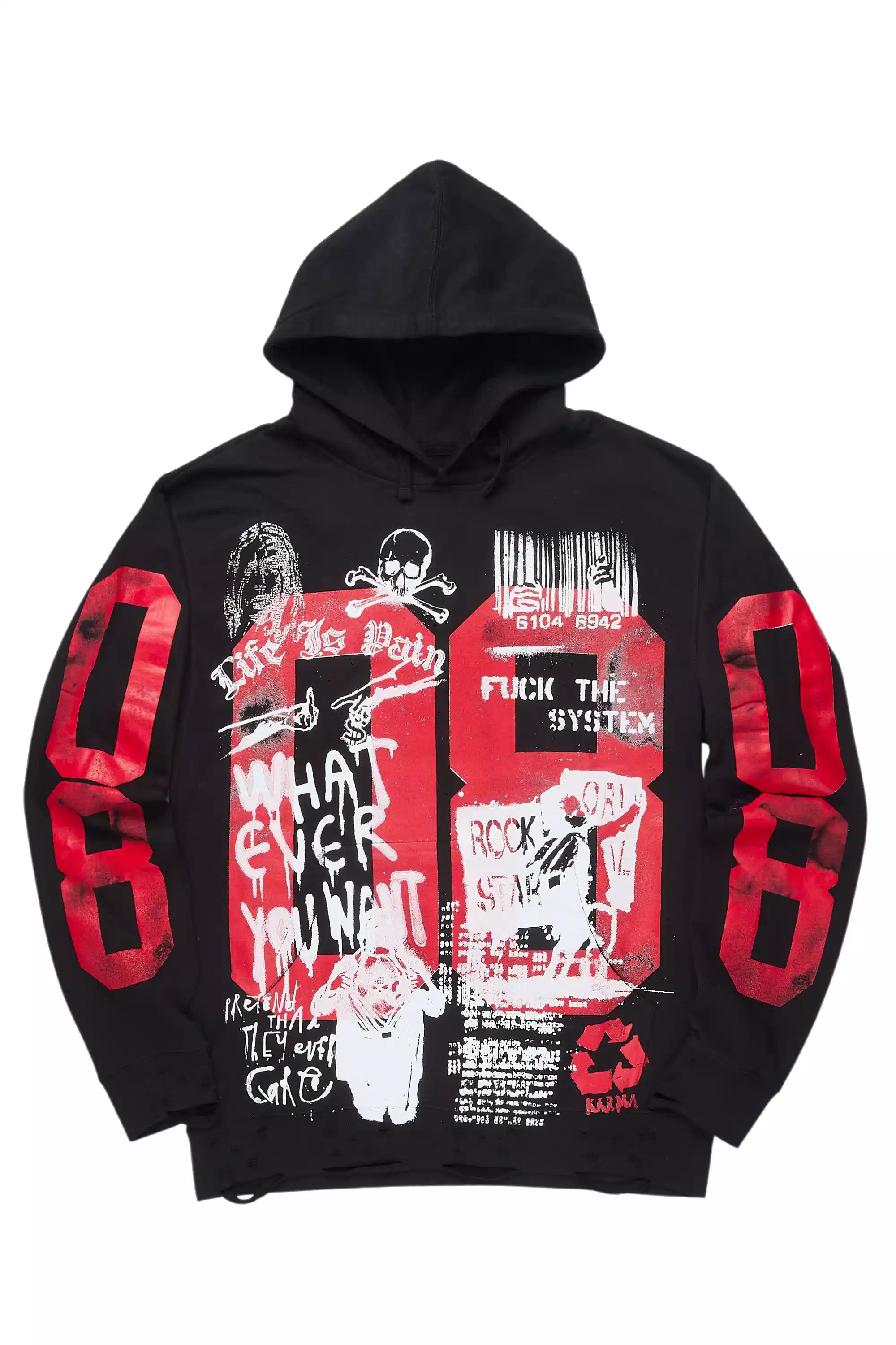 Kammile Black/White Oversized Hoodie