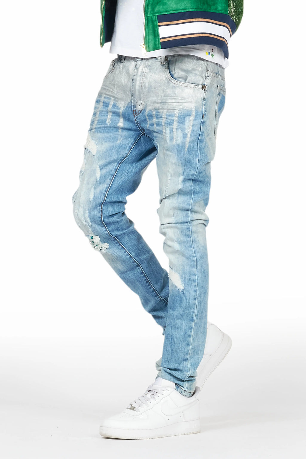 Dakari Light Blue Foil Slim Fit Jean