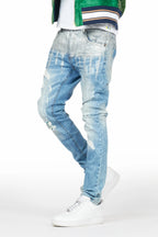Dakari Light Blue Foil Slim Fit Jean