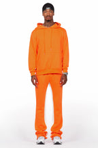 Basic Orange Hoodie/Baggy Track Pant Set