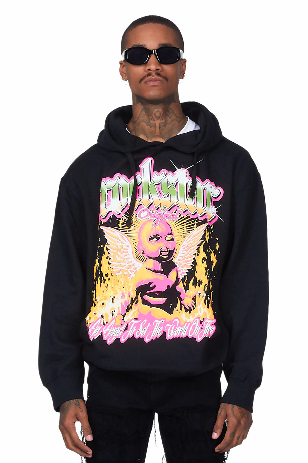 Whitefall Black Graphic Hoodie