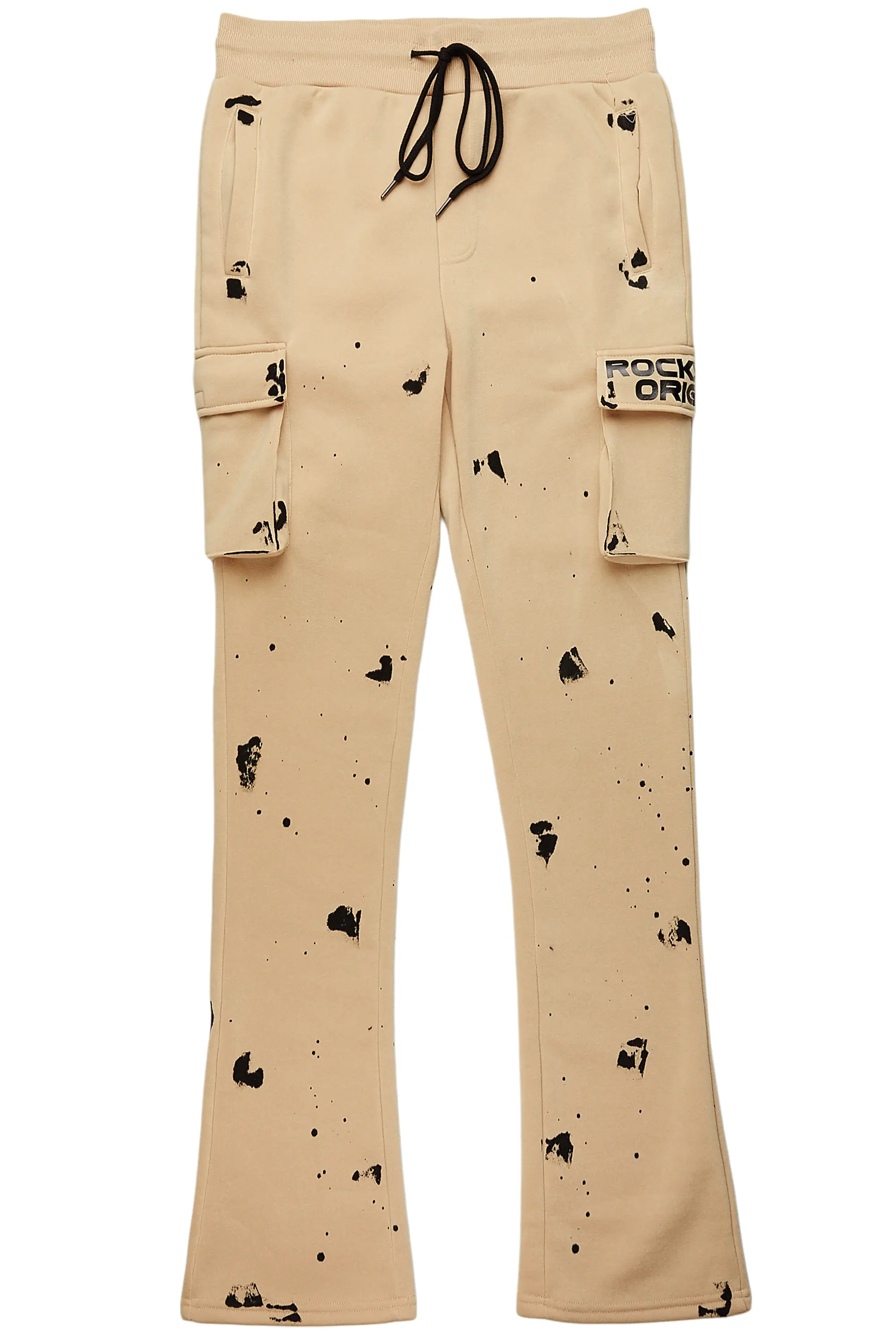 Radko Khaki Stacked Flare Cargo Pants