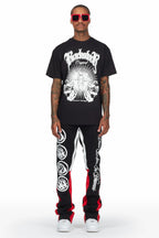 Yarden Black T-Shirt Stacked Flare Track Set