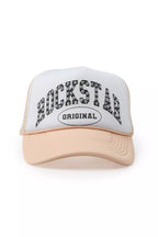 Danil White/Khaki Rhinestone Graphic Trucker Hat