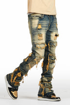 Vasco Tint Dark Wash Blue Stacked Flare Jean