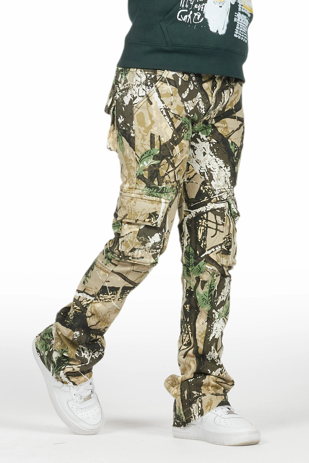 Boys Kirrem Tree Camo Stacked Flare Jean
