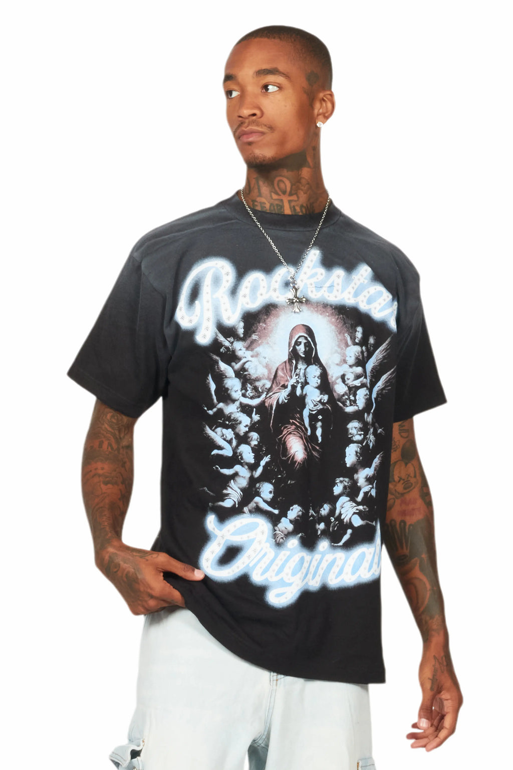 Ibbis Black Graphic Oversized T-Shirt