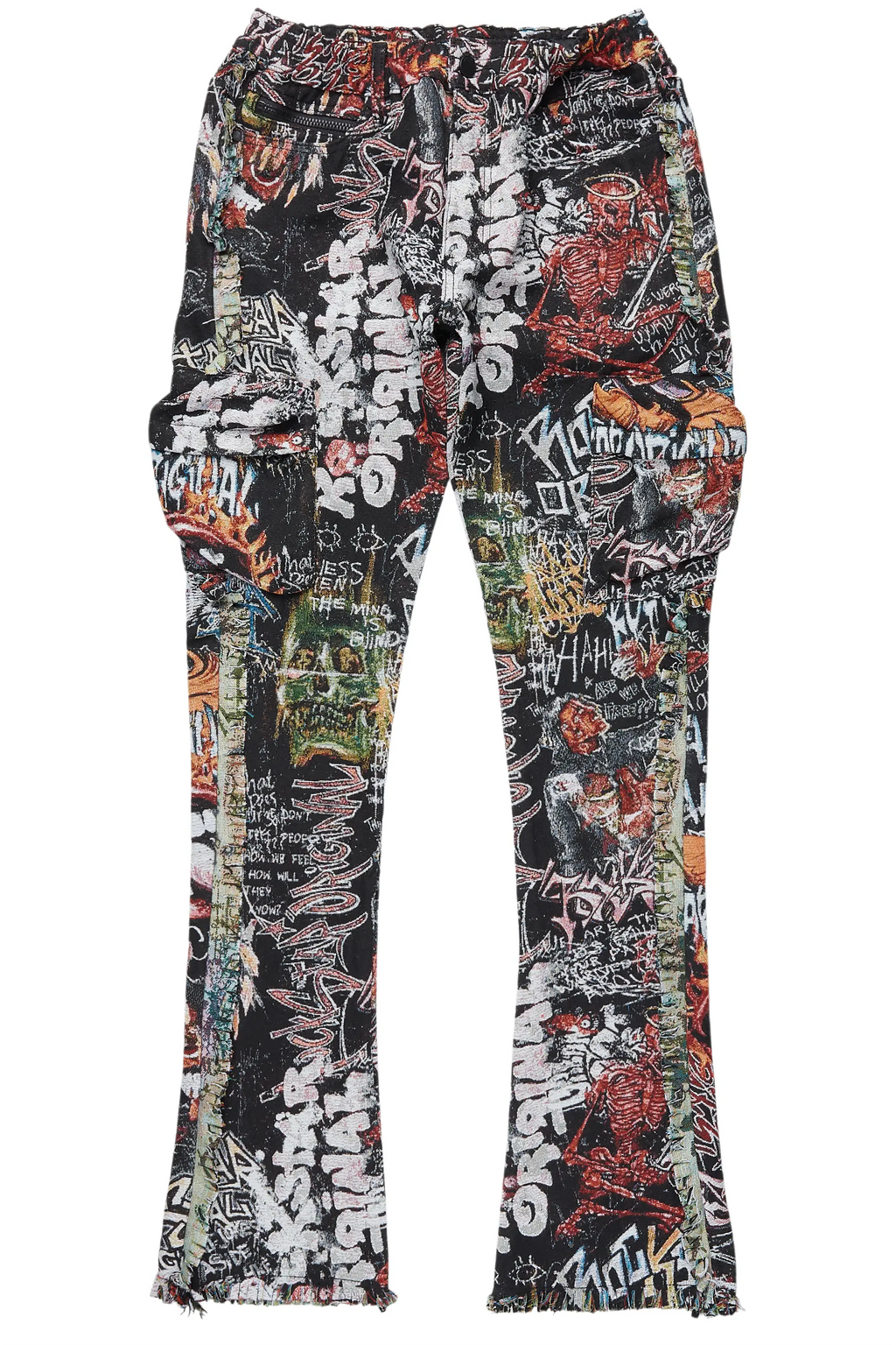 Jari Multi Stacked Tapestry Flare Jean