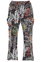 Jari Multi Stacked Tapestry Flare Jean