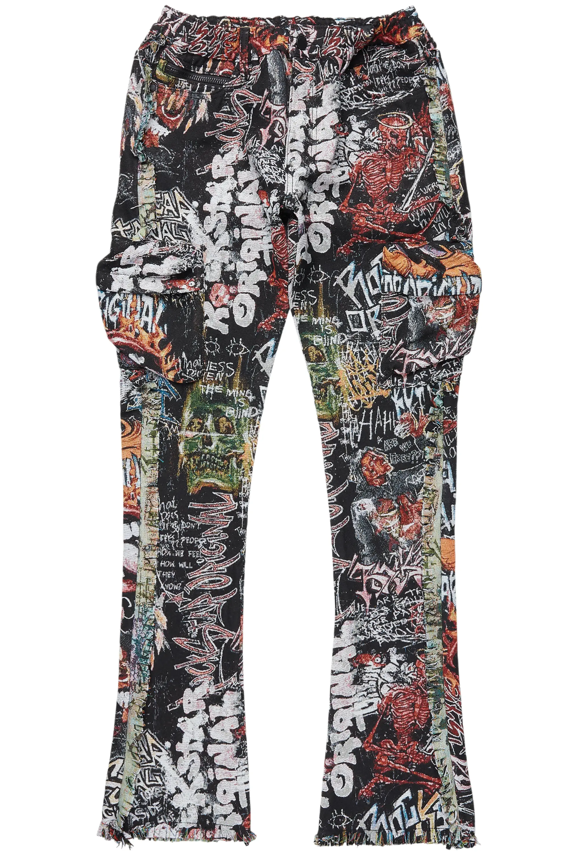 Jari Multi Stacked Tapestry Flare Jean