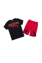 Boys Luton Red/Black T-Shirt/Mesh Short Set