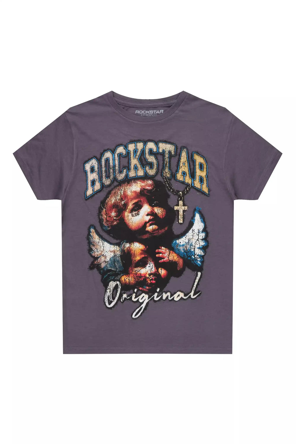 Boys Deiter Denim Blue Graphic T-Shirt