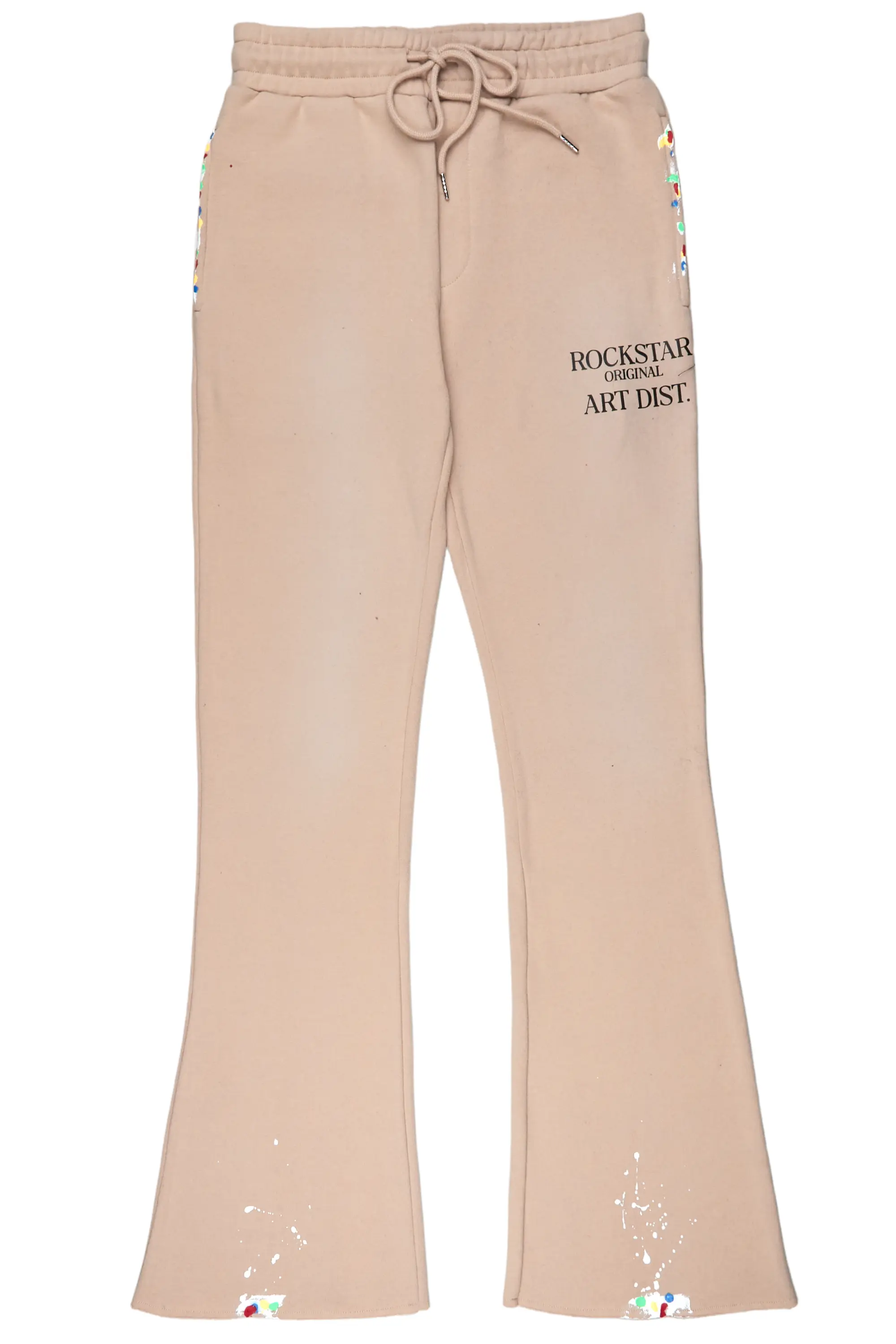 Rockstar Art Dist Tan Stacked Flare Pants