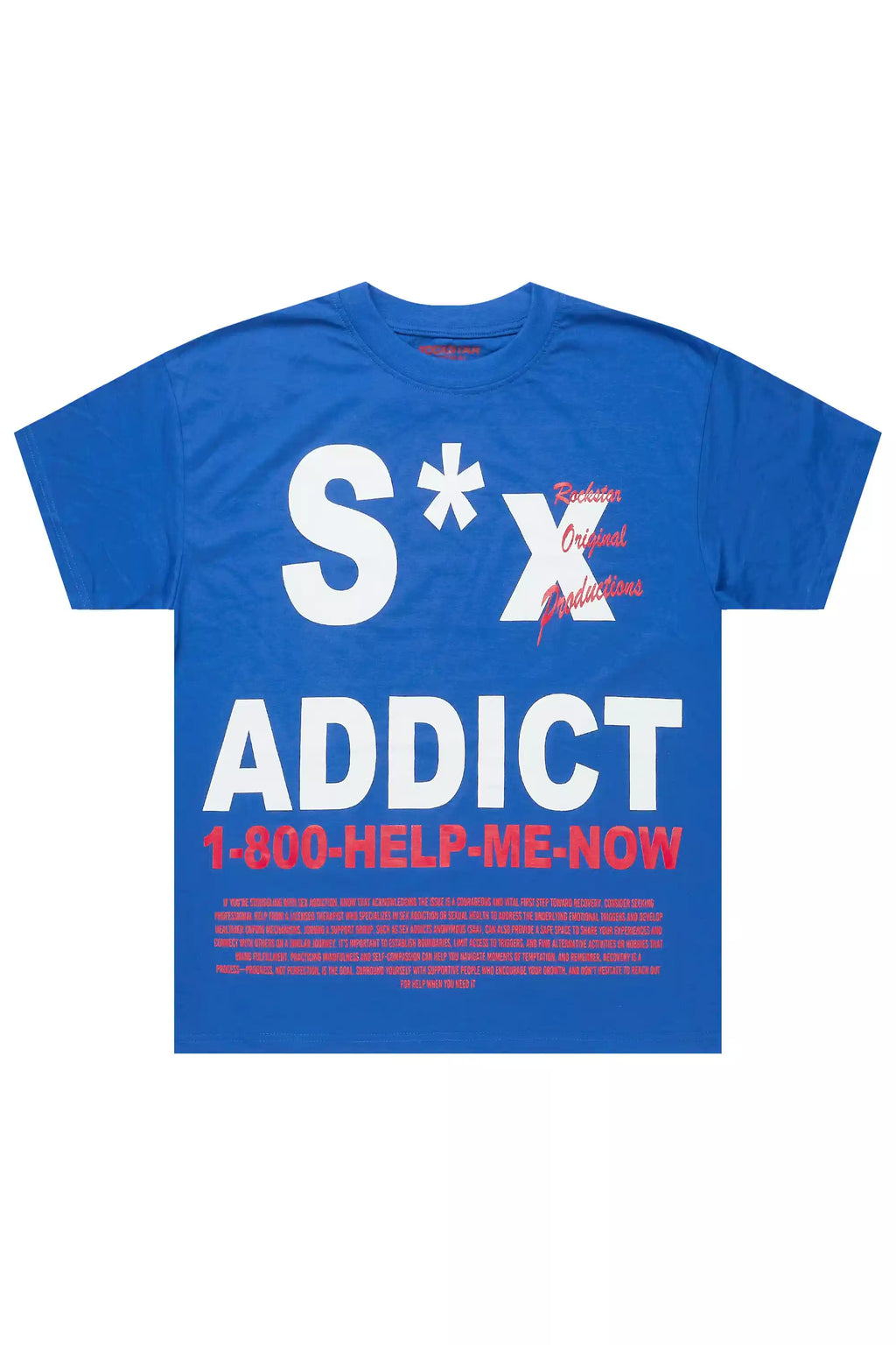 Addict Royal Blue Graphic T-Shirt