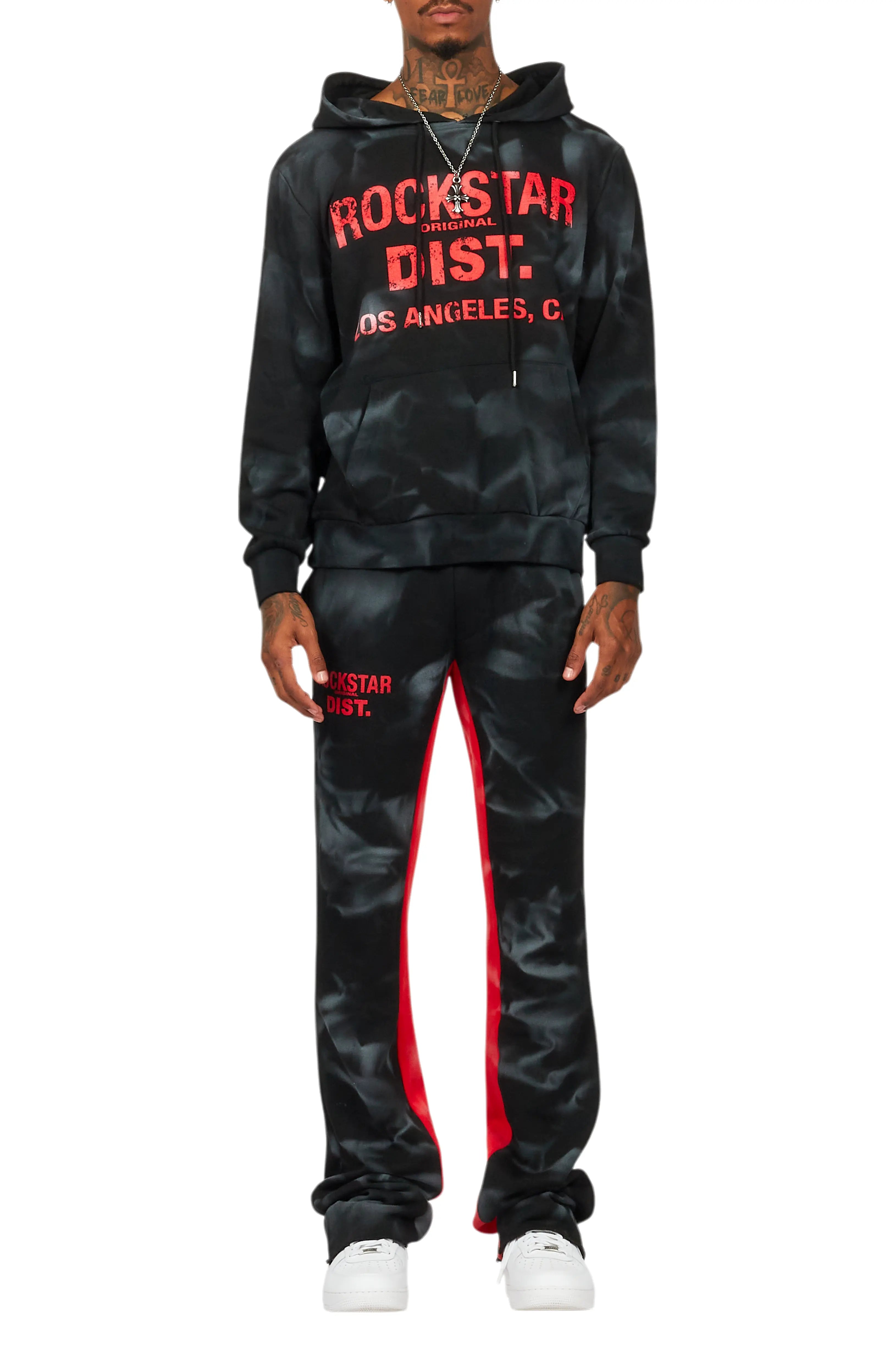 Nelly Black/Red Hoodie/Baggy Track Pant Set