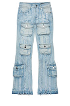 Boys Frey Light Blue Stacked Flare Jean