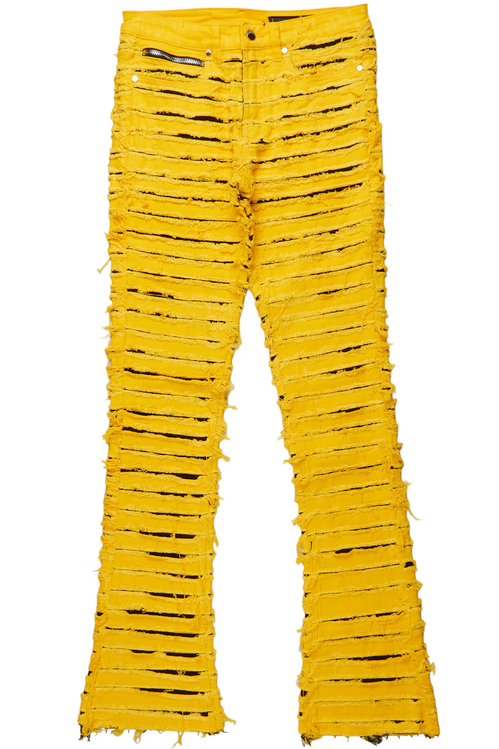 Korren Yellow/Black Stacked Flare Jean