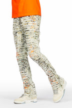 Dayte Nite Orange T-Shirt & Baelor Stacked Flare Jean