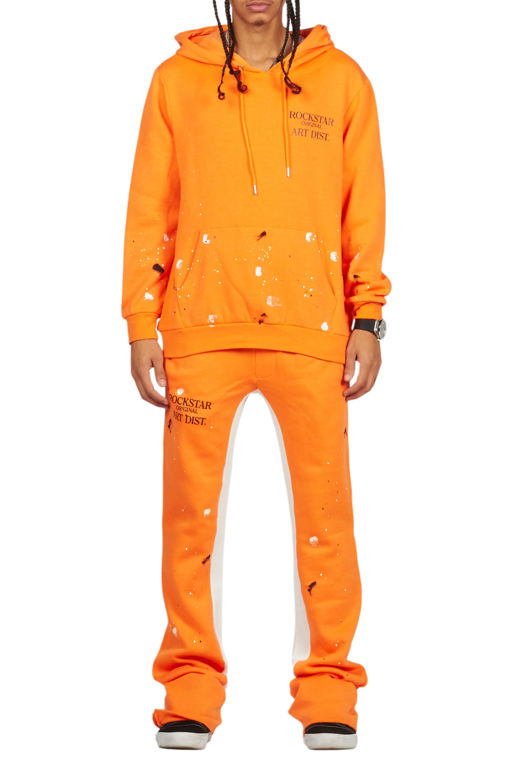 Jaco Orange Hoodie Baggy Fit Pant Track Set