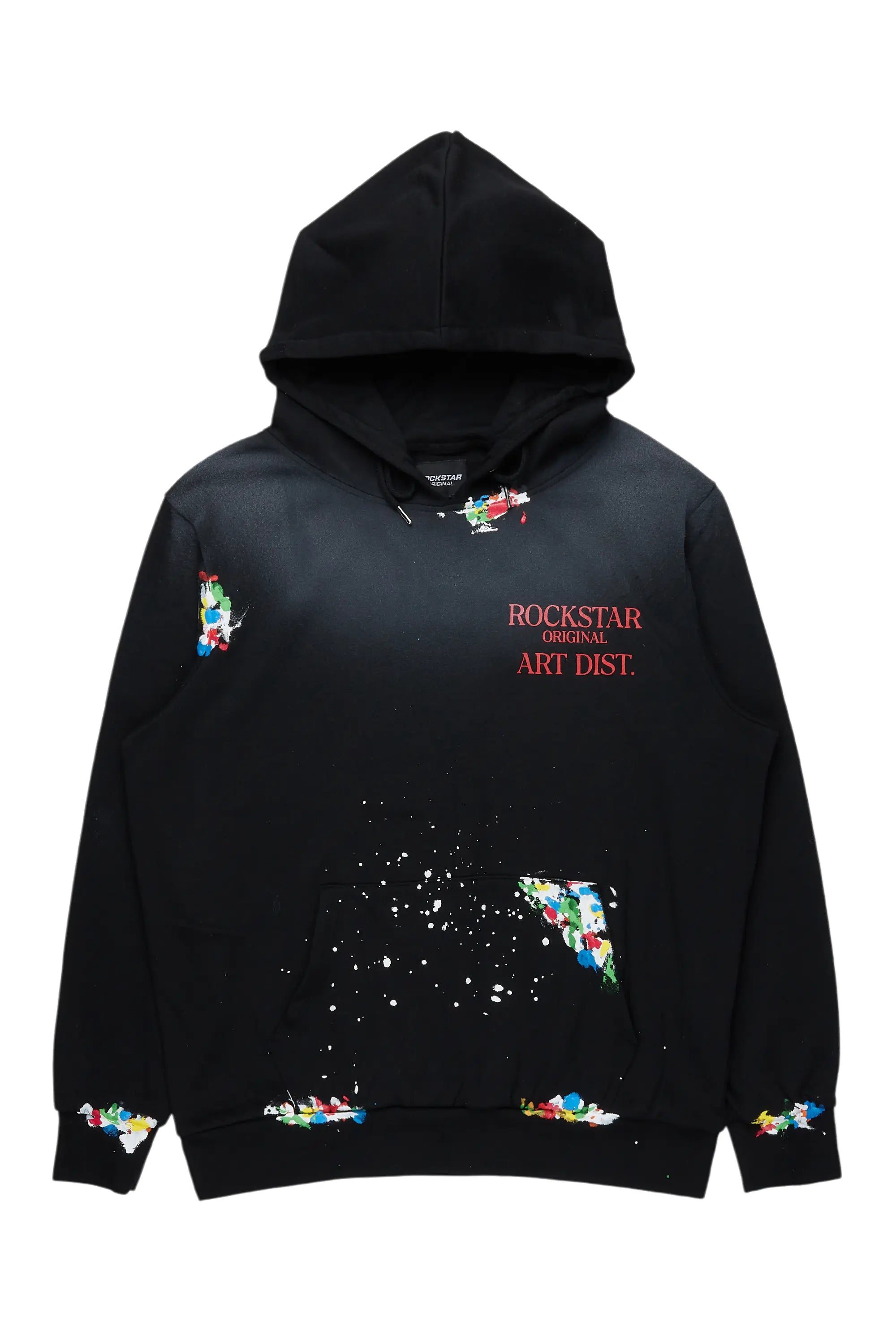 Rockstar Art Dist. Black/Red Graphic Hoodie