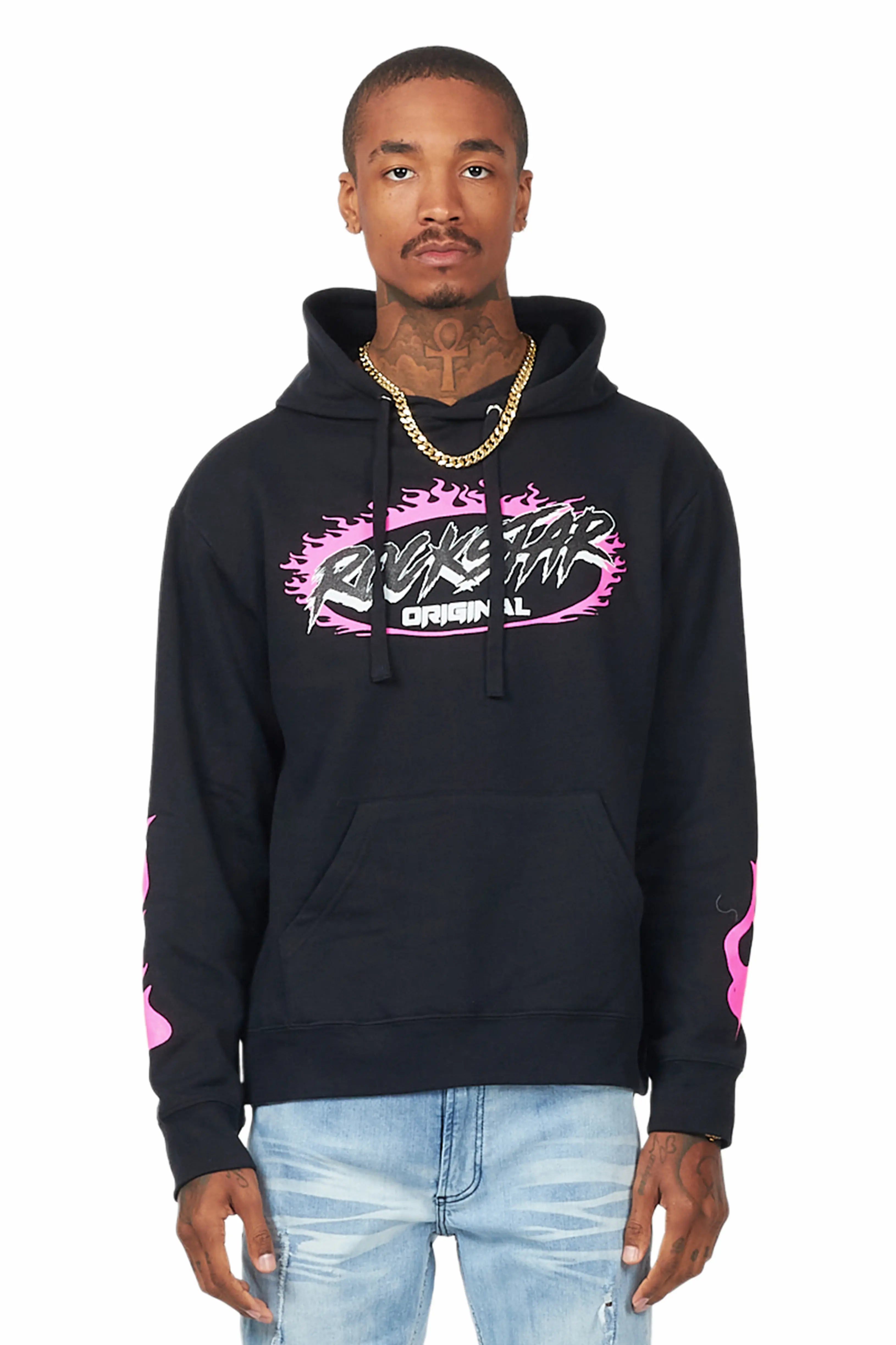 Draven Black/Pink Graphic Hoodie