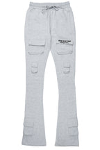 Connor Grey Stacked Flare Track Pant