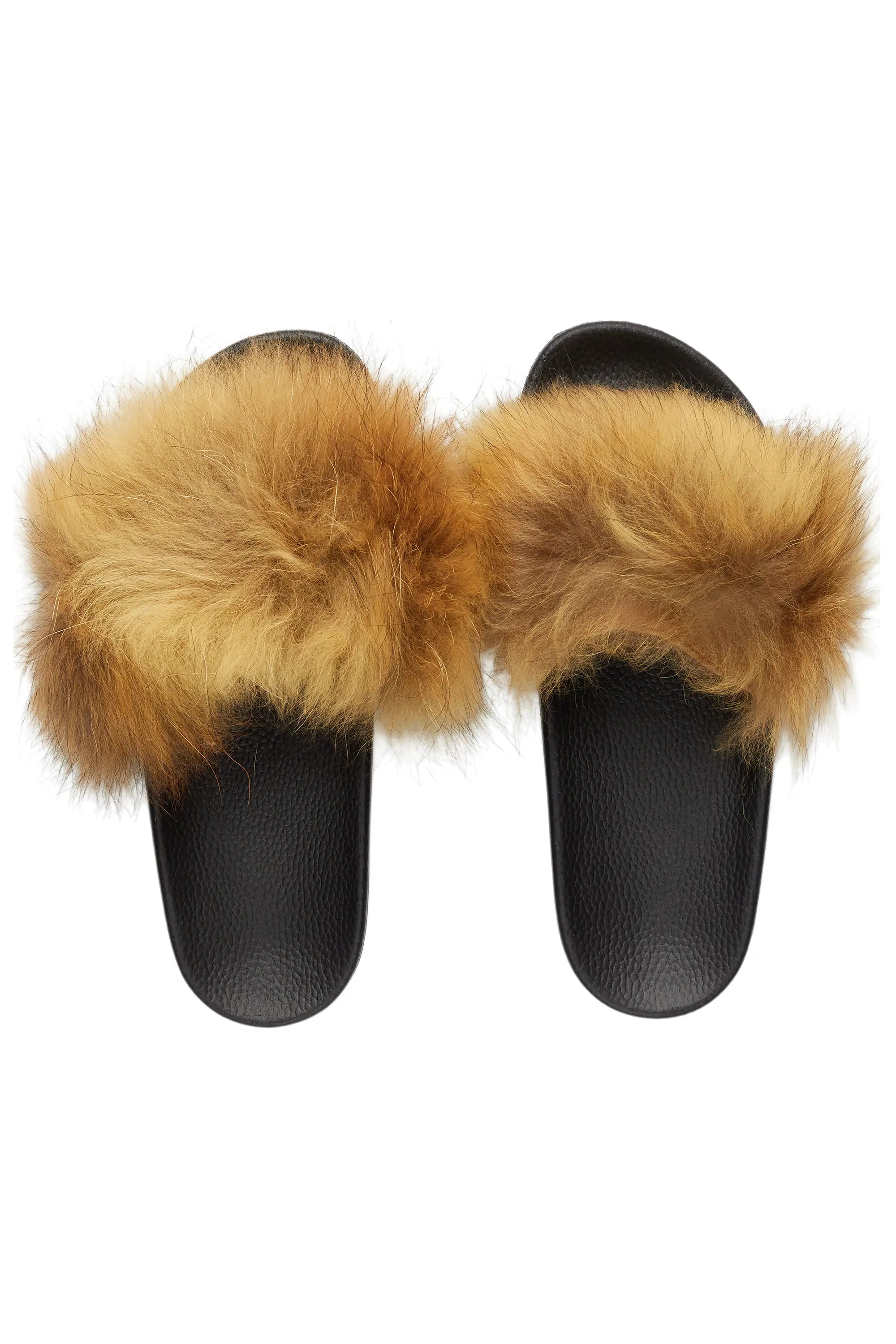 Jamonty Brown Fur Slides
