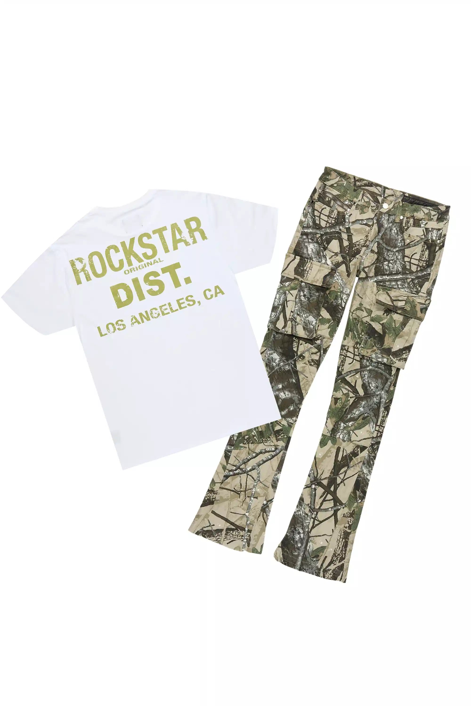 Lake White T-Shirt/Stacked Flare Jean Bundle