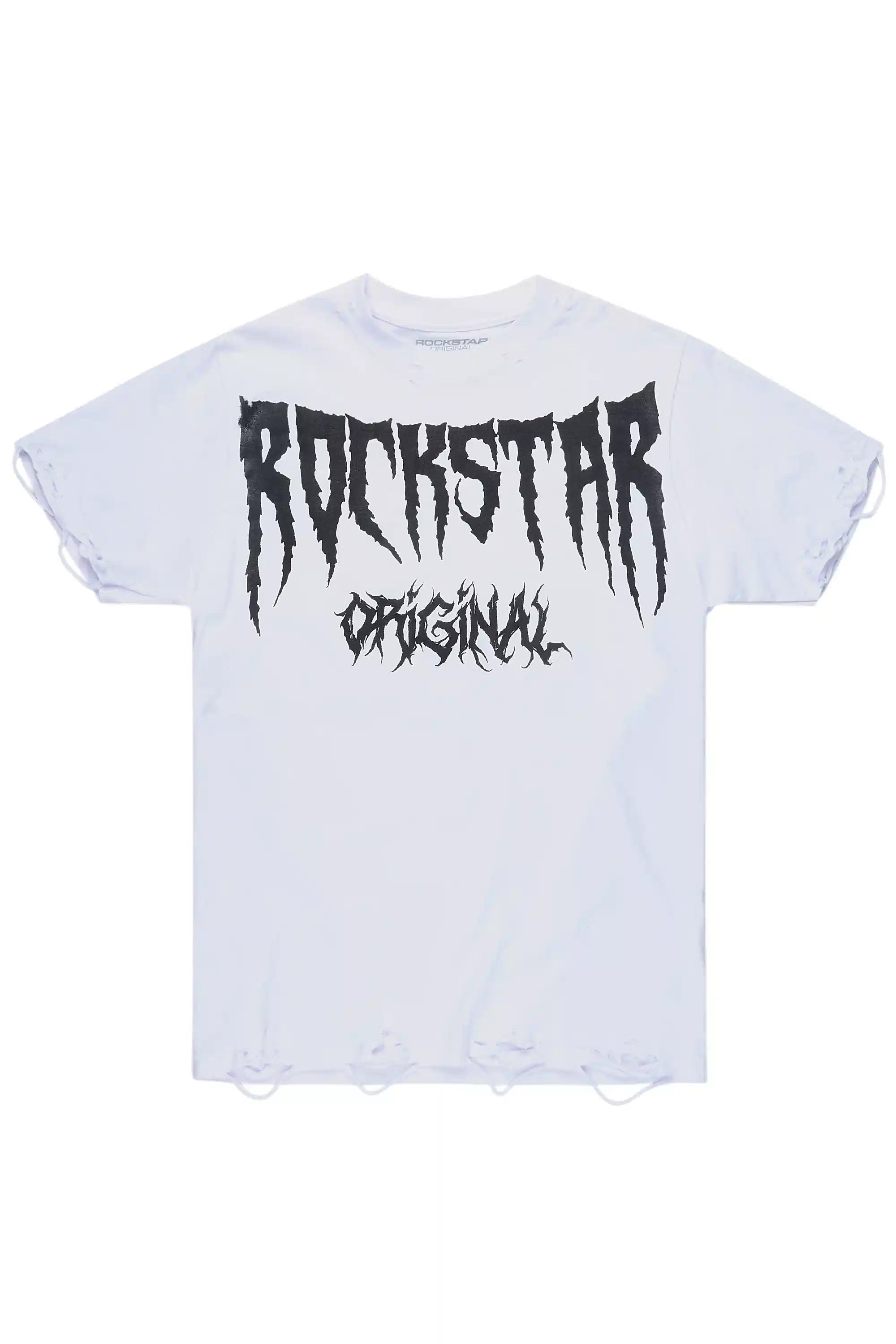 Andros White/Black Oversized Graphic T-Shirt