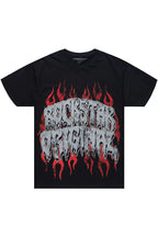 Kaelonix Black Oversized Graphic T-Shirt