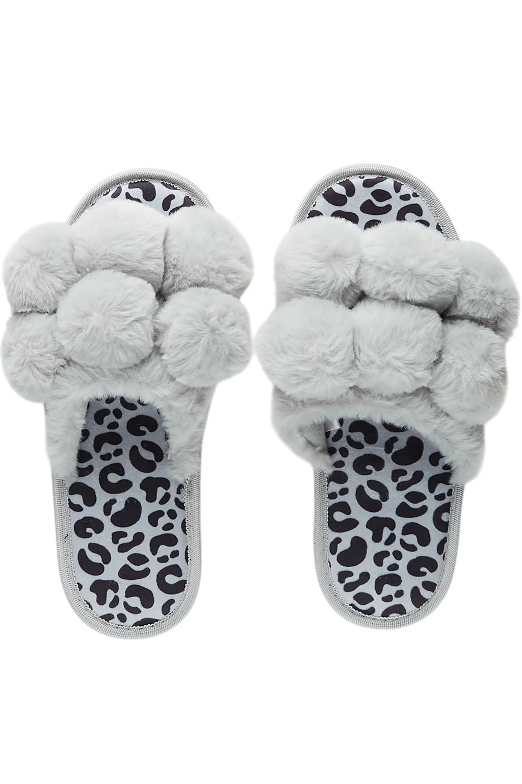 Kourtnay Grey Fur Slippers