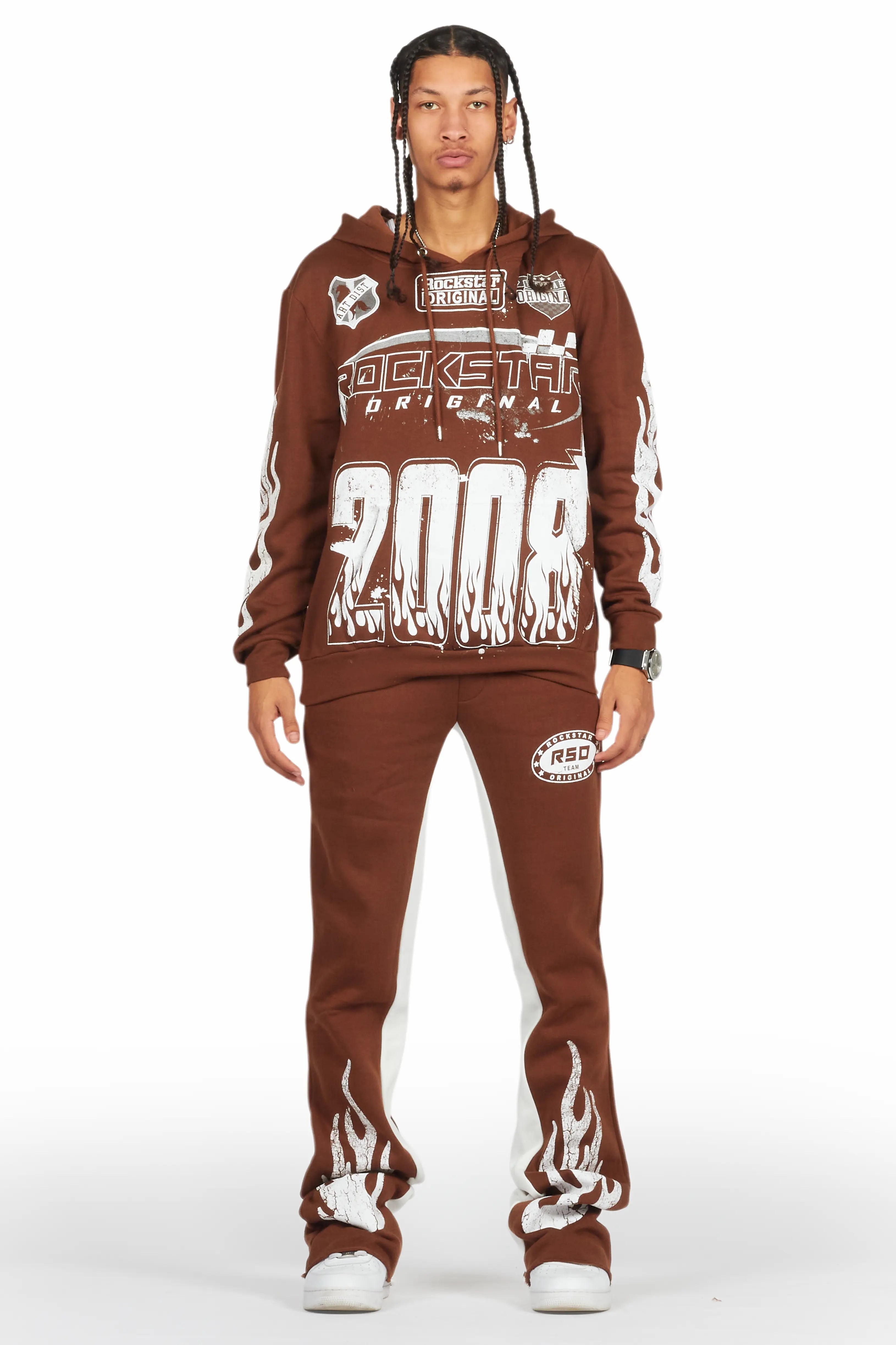 Amos Brown Hoodie/Baggy Track Pant Set