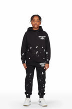 Boys Raffer Black Hoodie Track Set