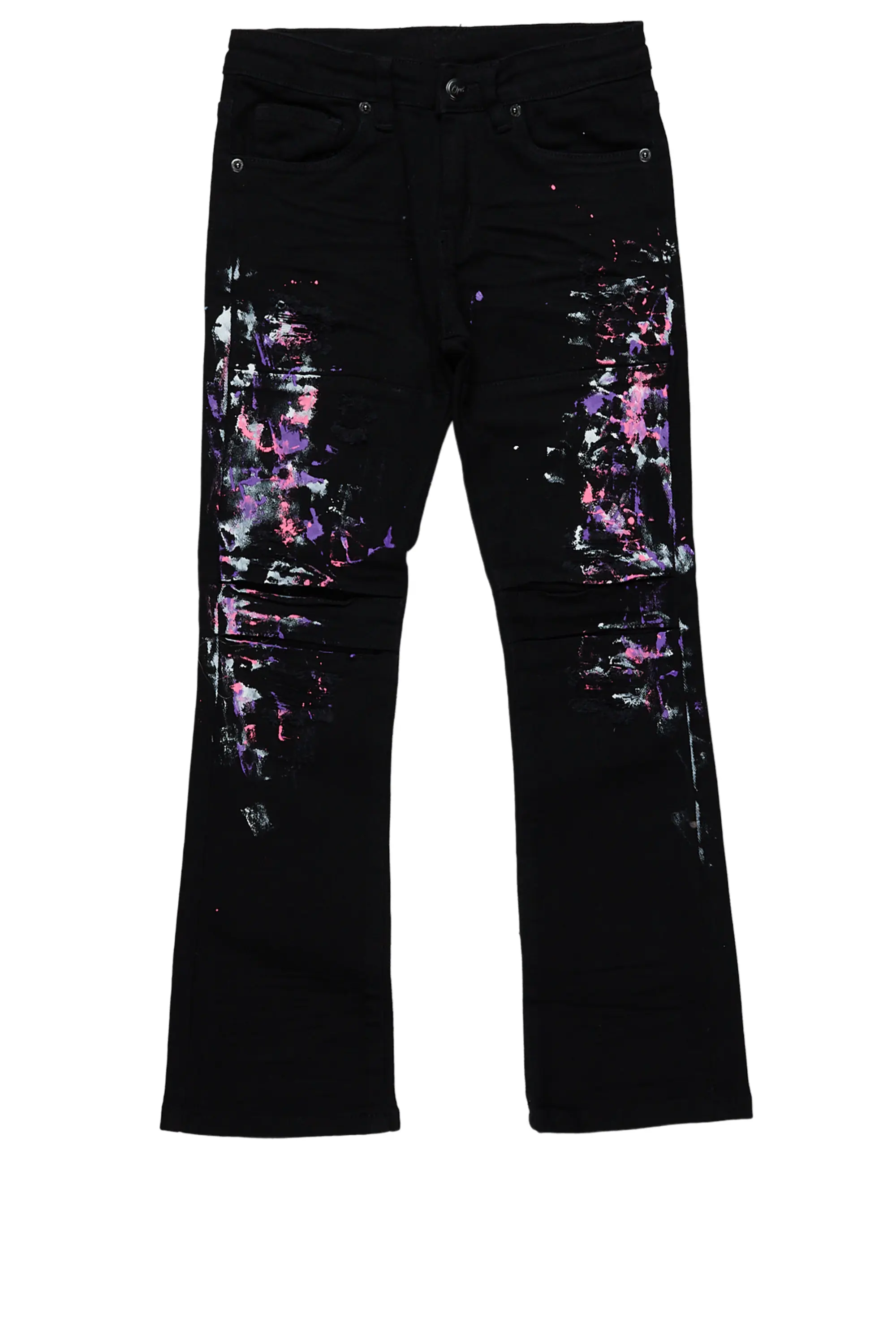 Girls Moho Black Painter Stacked Flare Jean