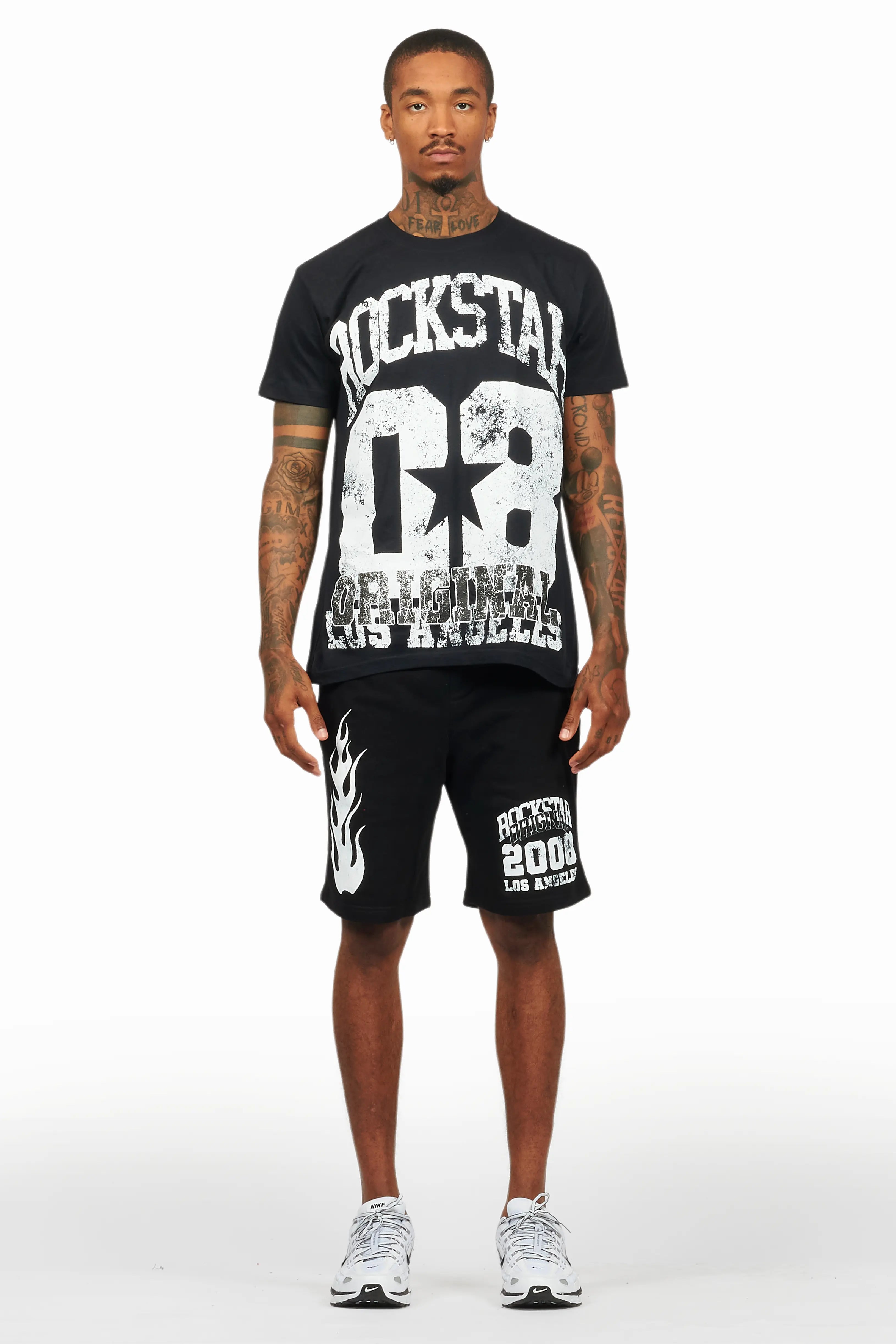 Edel Black T-Shirt Short Set