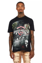 Saeko Black/Multi Oversized Graphic T-Shirt