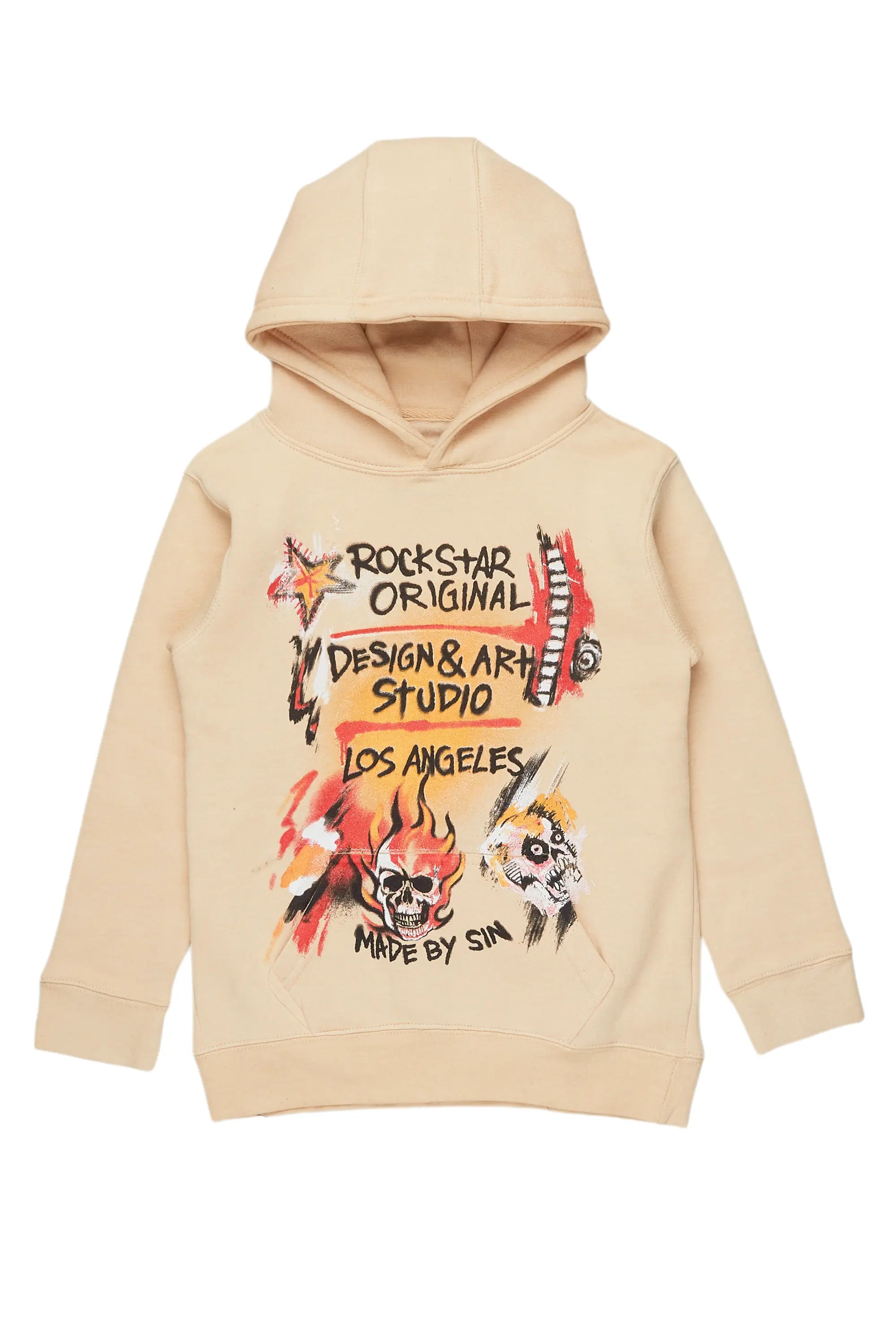 Boys Soweto Vintage Beige Graphic Hoodie