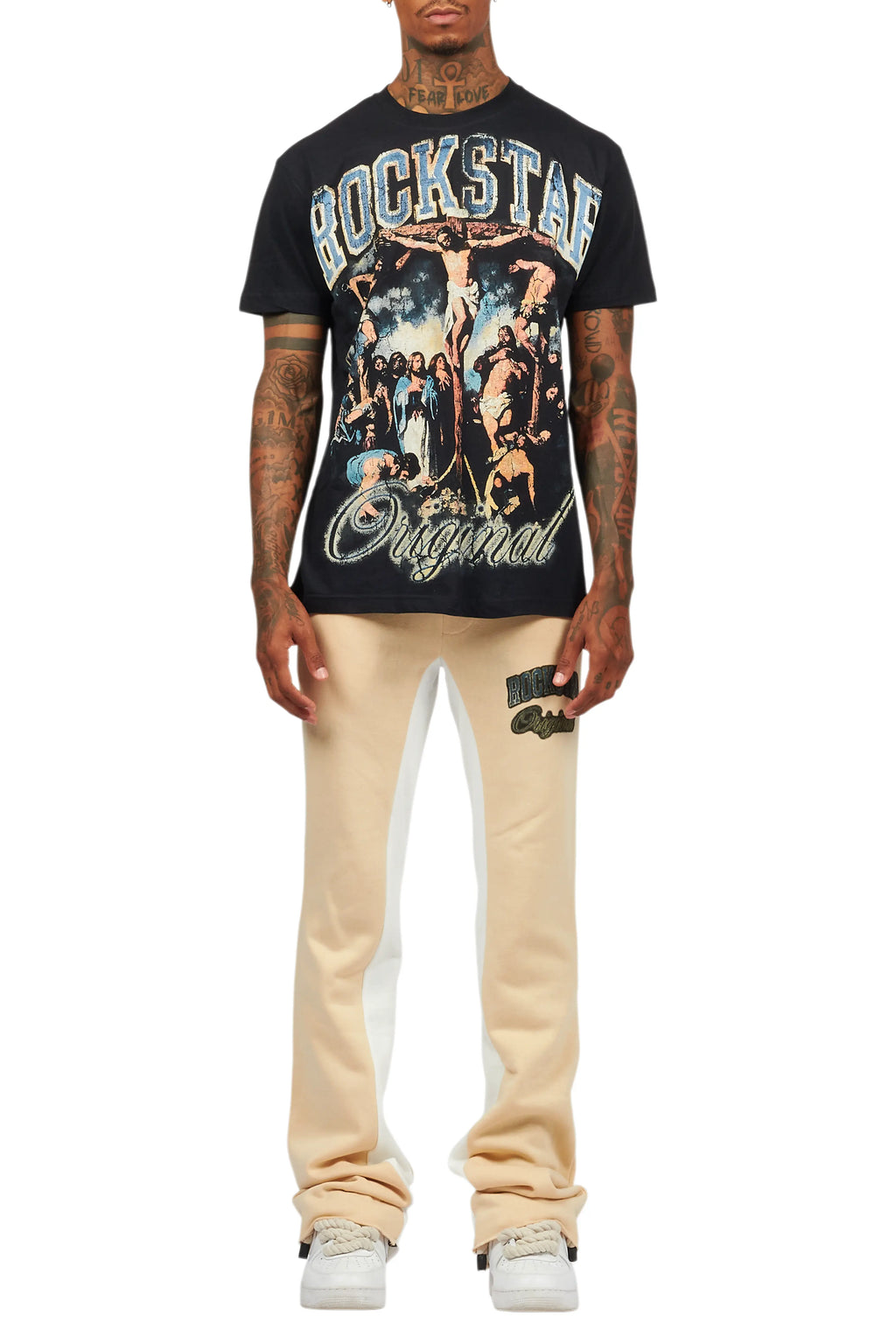 Waller Black/Beige T-Shirt/Baggy Pant Set