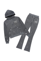 Tanazia Heather Grey Zip Up Super Stacked Trackset